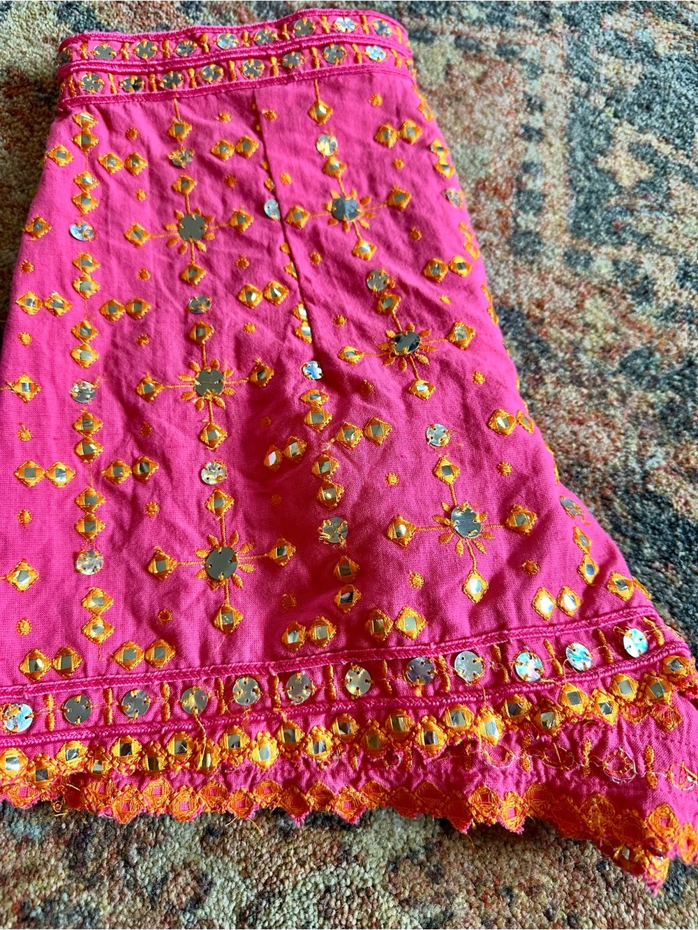 Zara Bright Pink Embellished Women’s Shorts with Silver Mirror Accents - Picture 8 of 8